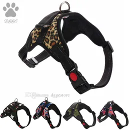 No Pull Dog Harnesses Adjustable Soft Dog Harness Collars Reflective Oxford Padded Vest with Leash Clips for Small Medium Large Dogs 14 Color Wholesale Black XL B66