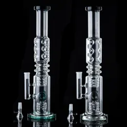 Por atacado n buracos por donut cachimbos em linha reta tubo estilo bongs tubos de água com vidro tigela Óleo de plataformas 14.5mm articulação feminina grosso vidro wp2191