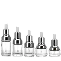 Refillable Glass Dropper Bottles Upscale Empty Sample Bottle Essential Oil Perfume Containers with Pipette For Aromatherapy Eye Dropper Cosmetics 20ml 30ML 40ML