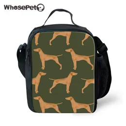 Bag Organizer WHOSEPET Neoprene Thermal Lunch Bags For Women Vizsla Dogs Printing Picnic Lunchbox Children Crossbody Lunchbag Kids Cute Bols