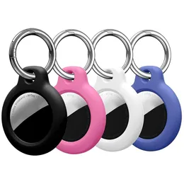 Keychains 4 Pack Silicone Case Compatible With Protective Cover Accessory For AirTags Case, Air Tag Keychain