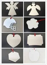 Mix Shape sublimation blank Christmas tree decoration pendant MDF two-sided printing NEW DIY gifts heat transfer printing plate tag products
