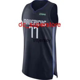 Custom Luka Doncic #77 Navy Jersey сшита Mens Women Youth Youth xs-6xl баскетбольные майки