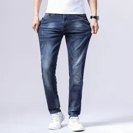 Męskie dżinsy 2021 Spring Classic Style Retro Blue Men Mode Casual Stretch Slim Fit Denim Broek Mężczyzna Make