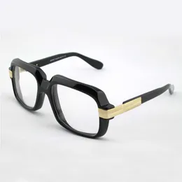 607 Óculos Clássicos Óculos Preto Quadro Lente Transparente Vintage Óculos de Sol Armações UV400 Proteção Eye Wear Unissex com Caixa