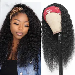 Brazilian Human Hair Loose profunda onda de pesas de faixa com peruca Glipeless para mulheres