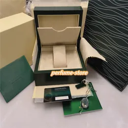 En Yüksek Kalite AAA + Lüks İzle Yeşil Kutu Kağıtları Hediye Saatler Kutuları Deri Çanta Kartı Saatı için 0.8 KG Sertifika + Çanta