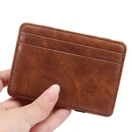 Carteira carteira homens luxo mini bolsa neutra mágica bifold PU portador de couro para suporte de dinheiro embreagem 30#