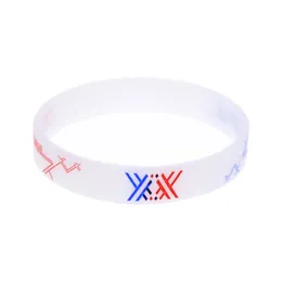 100PCS Darling in the franxx Silicone Bracelet Sci fi mecha animation Jewelry Adult Size Transparent Color