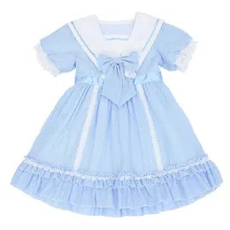 TZ Boutique 2021 Lato Nowa Lolita Mała łamana siatka Sukienka Princess Dress Up Dzieci Urodziny Odzież Dresy Q0716