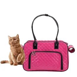 4 colori a scelta Luxury Fashion Dog Carrier PU Leather Puppy Borsa a mano Cat Tote Bag Pet Valise Viaggi Escursionismo Shopping Rosso Grande