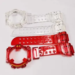 Ice Transparent Watchband Strap Bezel for Dw8200 Watch Cover Bracelet Silicone Watchband Replacement Dw8200 Strap Accessories H0915