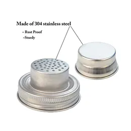 304 Stainless Steel Mason Jar Lid Silicone Sealing Plug 70mm Caliber Shaker Lids Rust Proof Drinkware Cover