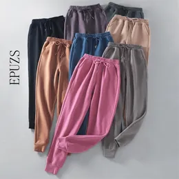 عارضة الرباط البضائع السراويل النساء ركض يتدفقون السراويل الربيع الشتاء عالية الخصر sweatpants سيدة pantalon فام 210521