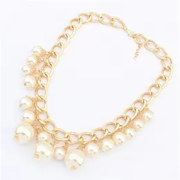 2020 Kpop Multi Pearls Pendant Necklaces Gold Chain Jewelry Cheap 902027