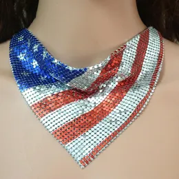 Anhänger-Halsketten, Statement-Schmuck, Flagge, Leopardenmuster, Aluminiumblech, trendige Festival-Halskette zum Unabhängigkeitstag der USA für Party