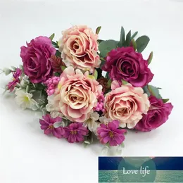 Dekorativa Blommor Kransar 1st Rose Bouquet Twelve Piece LifeLike Fake Artificial För Hem Bröllop Store1 Fabrikspris Expert Design Kvalitet Senaste Style