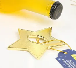 2021 Gold Star Wine Bottle Opener Wedding Beer Openers Bridal Shower Favors Party Giveaways för gästfri