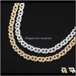 Link 1M Wide Cz Stone Paved Bling Iced Out Square Cuban Miami Chain The Number 8 Shape Clyys Hk59O