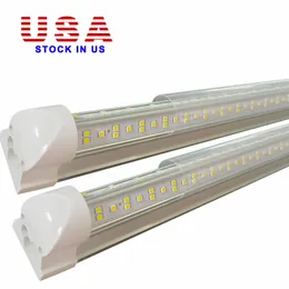 T8 V Şekilli 144 W LED Tüp Aydınlatma Entegre 2ft 3ft 4ft 5ft 6ft 8 Ayak Soğutucu Kapı Aydınlatma Çift Sıra Dükkan Işıkları Tüpler