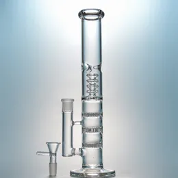 Potrójny grzebień Percolator fajki wodne szklane bongo olej Dab Rigs klatka dla ptaków Perc fajka wodna 18mm kobieta wspólne Rig z rurami miski