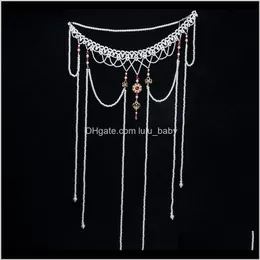 Belly Chains Body Jewelry Drop Delivery 2021 Handmade Chain Womens Antique Long Tassel Pearl Tang Style Flat Collar Waist Ru Skirt Po Accesso