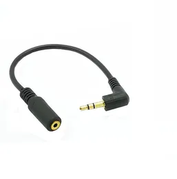 90 stopni Elbow 2.5mm x 3,5 mm Mężczyzna do żeńskich przedłużacza Dane Audio Cable Black 10 cm