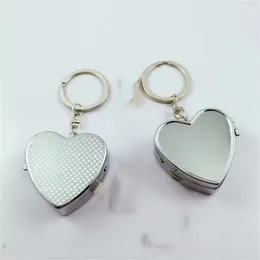 100 sztuk w kształcie serca Metal 2 Skrzynki Grid Organizator Kontener Case Jewellery Pocket Pocket Portable Heart Shape 5394 Q2