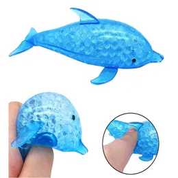 DHL Toys For Adult Children Decompression Spongy Dolphin Shark Antistress squishy Bead Stress Ball Toy Squeezable Relief 160 B3