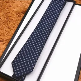 2021 Męski krawat luksusowy projektant biznesowy krawat krawat haftowane etykieta marka marki Box244y