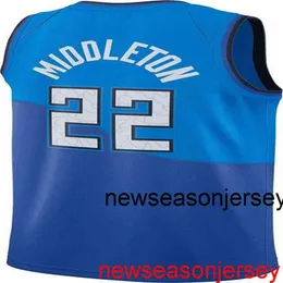 カスタムKhris Middleton＃22 2020-21 Swingman Jersey Stitched Mens Women Youth XS-6XLバスケットボールジャージ