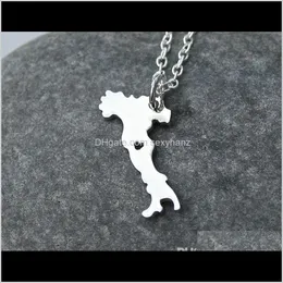 Pendant & Pendants Jewelry Drop Delivery 2021 10Pcs- European Country Map Necklace Charm Italian Italia Pride I Heart Love Capital Of Italy R