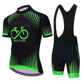 2022 Green Cycling Jersey Set verão MTB Ciclismo Roupas Mountain Bike Bike Wear Roupas Maillot Ropa Ciclismo Hombre