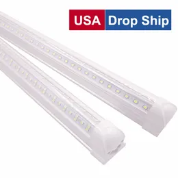 LED Soğutucu Kapı LED Tüp V Şekilli 8FT Işıkları 4ft 5ft 6ft 8 Ayaklar LED T8 72 W Çift Taraf Entegre Floresan Lamba AC 85-265 V Gündüz Dükkanları Işık