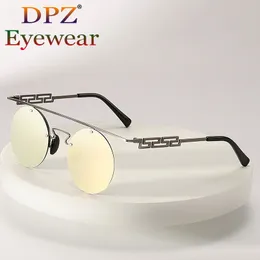 Óculos de ciclismo moda legal metal steampunk estilo polarizado piloto óculos de sol das mulheres dos homens do vintage design da marca óculos de sol
