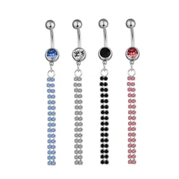 YYJFF D0021 (4 färger) Crystal Belly Button Navel Rings Body Piercing Smycken Dingle Accessories Fashion Charm (20 st/parti)