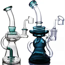 8.2 inç uzun boylu cam nargile dab rig düz borular su boru yağ kuleleri Bongs 14.4mm Banger