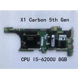 オリジナルのラップトップLenovo ThinkPad X1 Carbon 5th Gen Motherboard Main Board I5-6200 CPU 8GB FRU 01HY000 01AY092 01AY094