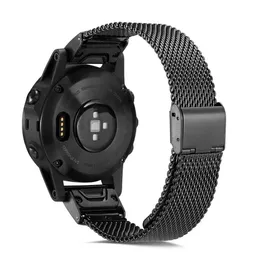 KTAB Garmin Watch Smart Tillbehör till Garmin Fenix ​​6s 6x 6 Pro 5x 5 5s 3hr 5 plus Quick Release Milanese Loop Wrist Band Strap H0915