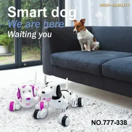 Electronics RobotsBlack Robotic Dogs 24G 777-338 Wireless Remote Control Smart Dog Electronic Pet Educational Childrens Toy Da