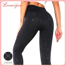 Leemiijuu trycker sömlösa leggings Yoga Legging High midje Gym Tights Sömlösa Yoga Pants for Women Fitness Jogging Trousers H1221