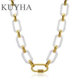 Chains Trendy Bridal Gold Jewelry Sets Crystal Cute Acrylic Necklace And Bracelet Set Femme Accessory