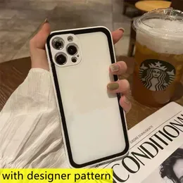 Fashion designer phone cases for iphone 13 12 11 pro max XR XS 7 8 Plus luxury Glass bottom letter printing shell Anti-knock Protective Shockproof cover case models