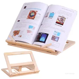 Regulowany Portable Drewno Book Stand Holder Drewniane Badania Laptop Tablet Studium Cook Receptury Książki Stojaki Desk Szuflady Organizatorzy ZC173