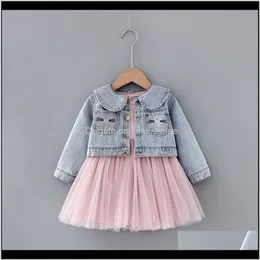 Odzież dziecięca dzieci ciążowa Dostawa 2021 1 234T Dziewczyny Zestawy Ubrania Jean Jacket Tutu Baby Suit Girls Set of Babies F7N2 Y17B4