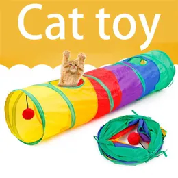 Practical Cat Tunnel Pet Tube Collapsible Play Toy Indoor Outdoor Kitty Puppy Toys for Puzzle Exercising Hiding Training 211122