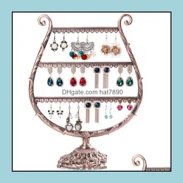 Jewelry Stand Packaging & Display Vintage Black Copper Earrings Holder Stud Drop Rack Shelf Af Delivery 2021 Neg1L