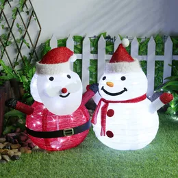 Outdoors Ogrodowy Dekoracja Boże Narodzenie Snowman Lampa LED Home Ozdoby świąteczne na rok 2022 Krajobraz ogrodowy Lampa trawnikowa 211012