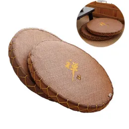 Japanese-Style Tatami Futon Seat Cushion Round Tea Ceremony Zen Floor Window Mat 211211