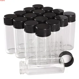 Massor 100 stycken 14 ml 22 * ​​60mm Glasflaskor med svarta plastkapslar Spice Jars Parfymflaska Konsthantverk